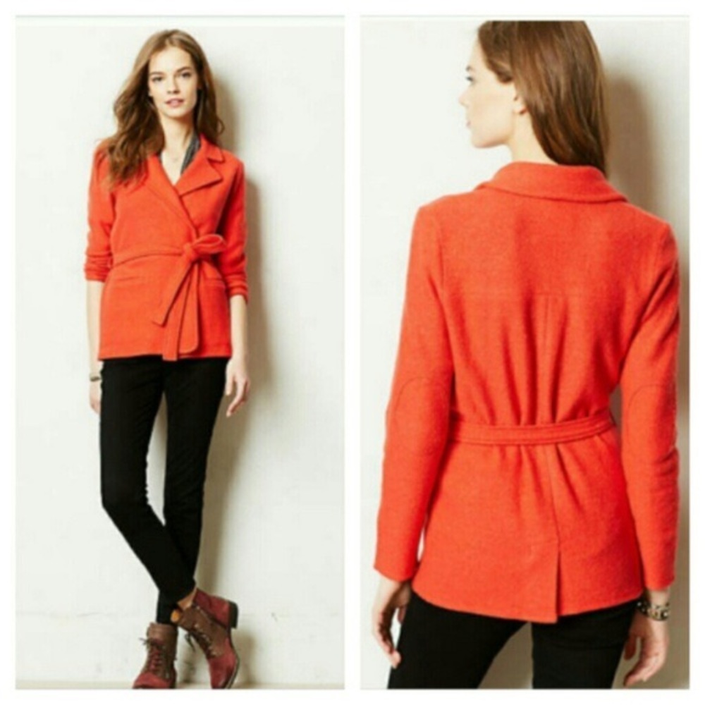 ⭐️SOLD⭐️ Anthropologie Sparrow sweater coat in orange-red